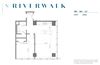 1 bed, 1 bath UU Riverwalk one bed, one bath floorplan Unit UU